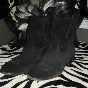 Frye black suede booties